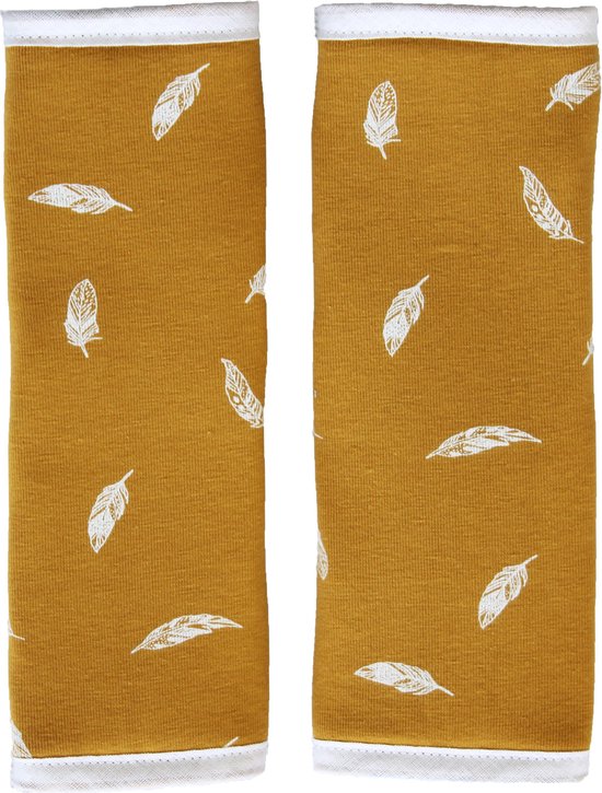 Gordelbeschermer Kind - Set 2 stuks - Okergeel Veertjes van Little Dutch