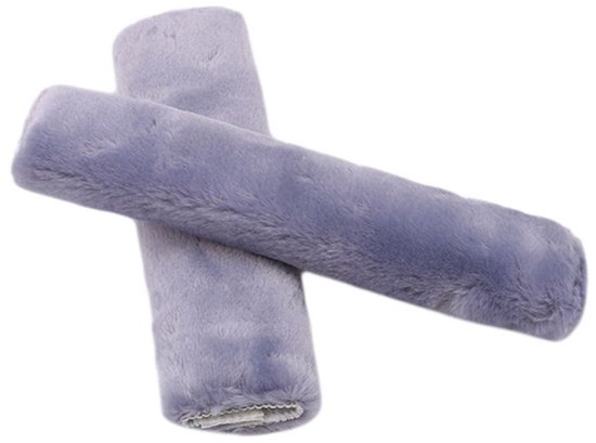 Gordelbeschermer - Lavendelgrijs Pluche Gordelhoezen 2 Stuks - Gordelkussen - Kasey Products van Merkloos