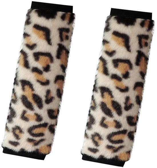 Gordelbeschermer - Pluche Luipaard Gordelhoezen 2 Stuks - Gordelkussen - Kasey Products van Merkloos
