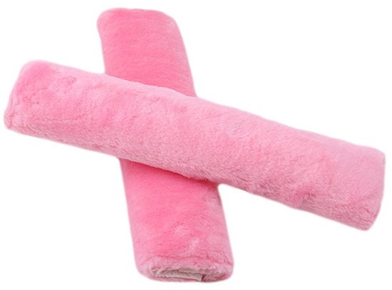 Gordelbeschermer - Roze Pluche Gordelhoezen 2 Stuks - Kasey Products van Merkloos