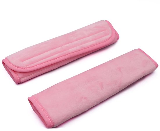 Gordelbeschermer - Set van 2 Gordelhoezen - Gordelkussen - Lichtroze Pluche - Kasey Products van Merkloos