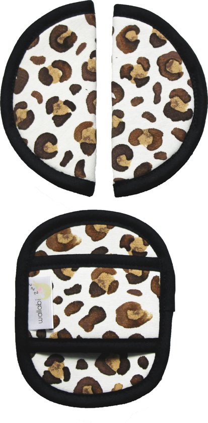 Gordelbeschermer voor Baby - Universele Gordelhoes geschikt voor vele merken - Gordelkussen voor Autostoel Groep 0 - Panter - Leopard - Bruin van Simply Cute