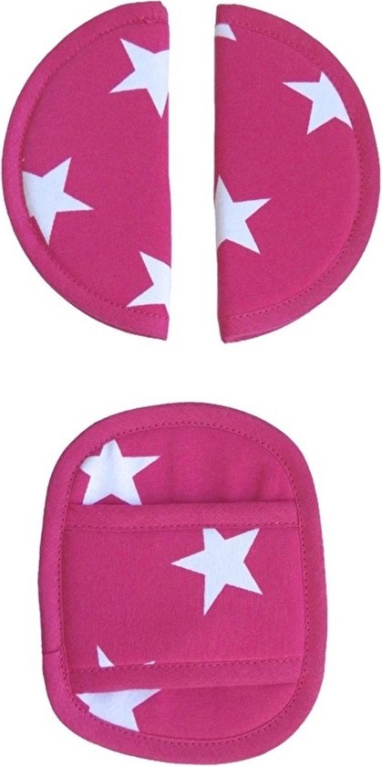 Gordelbeschermer voor Baby - Universele Gordelhoes geschikt voor vele merken - Gordelkussen voor Autostoel Groep 0 - Ster Donkerroze van Easygrow