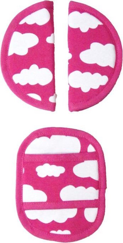 Gordelbeschermer voor Baby - Universele Gordelhoes geschikt voor vele merken - Gordelkussen voor Autostoel Groep 0 - Wolk Roze van Dooky
