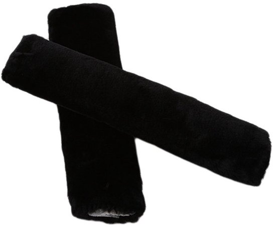 Gordelbeschermer - Zwarte Pluche Gordelhoezen 2 Stuks - Kasey Products van Merkloos