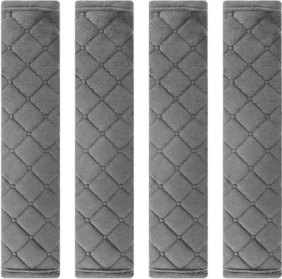 Gordelhoes Set - 4-Delig - Gordelbeschermer - Gordelkussen - Universeel - Comfortabel - Autoaccessoire - Schouderhoes - Grijs van Carpoint