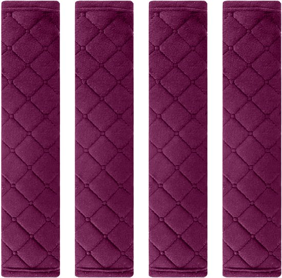 Gordelhoes Set - 4-Delig - Gordelbeschermer - Gordelkussen - Universeel - Comfortabel - Autoaccessoire - Schouderhoes - Paars van Vellichor Goods