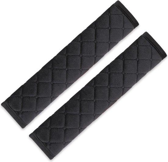 Gordelhoezen - 2 stuks schouderhoezen - Gordelkussen - Auto gordel Beschermer - Gordelbeschermer - Universele Autogordel Cover - zwart - schoudervullingen - veiligheidsgordelkussen van Merkloos