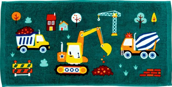 Graafmachine bouwplaats magisch mini handdoekje (30 x 60 cm) - Die spiegelburg van Spiegelburg