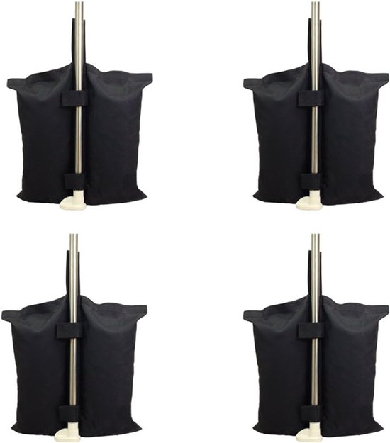 Grade Heavy Duty Double Stitched Gewichtenzak, beengewichten voor pop-up baldakijn, tent, verzwaarde voetenzak, zandtas, set van 4, zwart (4 stuks)