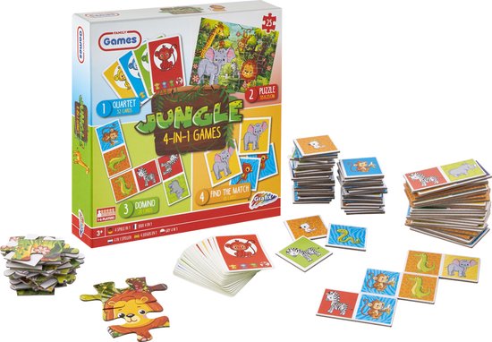 Grafix 4-in-1 Kaartspellen voor Kinderen | Thema Unicorn | Kwartet - Domino - Puzzel | denkspel | Spellen voor meisjes | Geschikt voor kinderen vanaf 5 jaar van Grafix