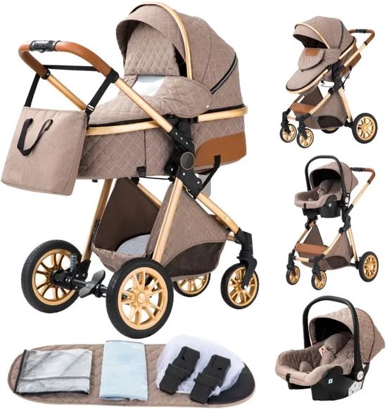 Gran Vida® - 3-in-1 Kinderwagen - Hoogwaardige Draagbare Reisoplossing - Inclusief Veiligheidszitje - Geschikt voor Kinderen tot 3 Jaar van Gran Vida