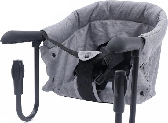 Gran Vida® - Babystoel - Opvouwbaar - Clip On - Met Opbergtasje - Antislip Onderkant - Tot 3 Jaar - Grijs van Gran Vida