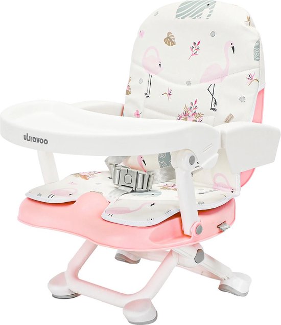 Gran Vida® - Eetstoeltje - Stoelverhoger - Lichtgewicht - Opvouwbaar - Makkelijk Schoon te Maken - Vanaf 6 Maanden - Flamingo's van Gran Vida