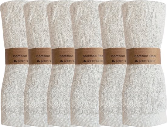 green-goose® Bamboe Doekjes | 6 Stuks | Wit | Duurzame Baby Spuugdoekjes | Gezicht Reinigingsdoekjes van green-goose®