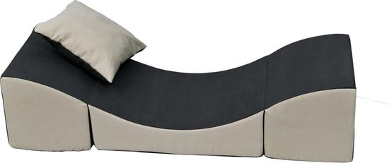 Grijs beige kinderbank van 20 bij 120 bij 40 cm, gewicht: 250 gram van Merkloos