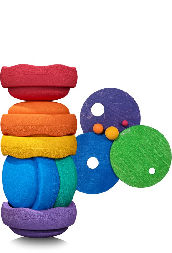 Grimms x Stapelstein® - Set Classic + Rolling Discs Classic Cool van Grimm's