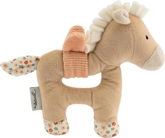 Gripper Paardje - Knuffel Rammelaar - Baby Speeltijd - Zachte Stof - 20 x 14 cm - Lichtbeige