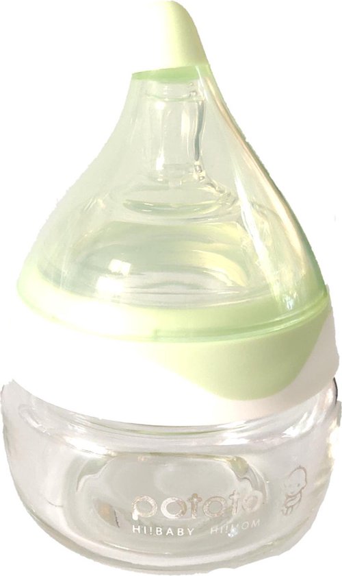 Groen Babyflesje, green baby bottle, Baby voeding, Baby glas fles, baby, baby flessen, Anti-colic glas flesje, baby bottle 80ml, zuigfles Anti-koliek,pasgeboren babyfles , 0-3 manden . van Groën