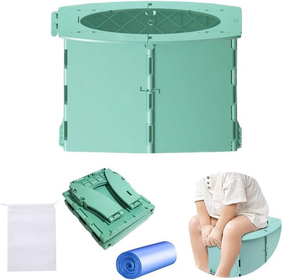 Groene Opvouwbare Kinderpo - Draagbare Toiletpot voor Onderweg