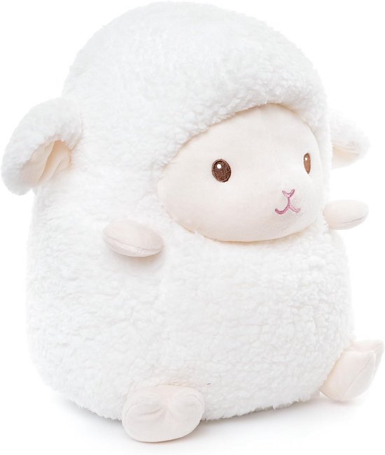 Groot Knuffel Schaap Wit Pluche Dier - Zacht Kussen Speelgoed voor Kinderen en Baby's