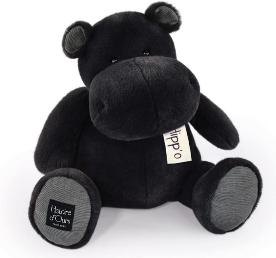 Groot Nijlpaard Knuffel - 40 cm Zacht Pluche Dier - Grijs Cadeau voor Kinderen en Baby van Merkloos
