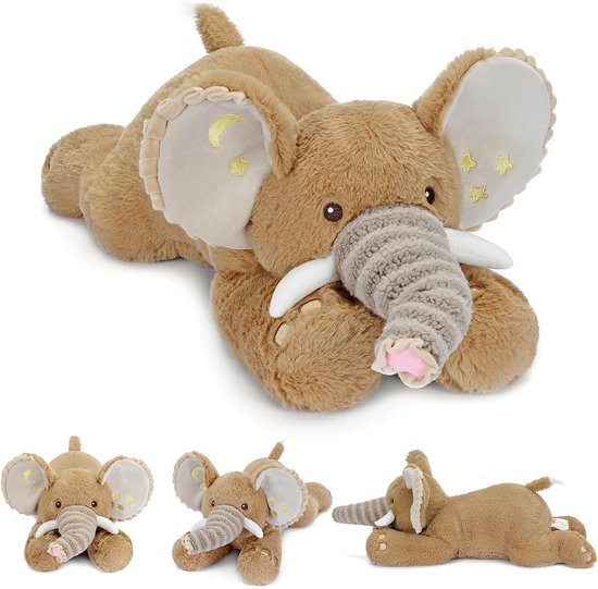 Groot Pluche Olifant Knuffeldier - Zacht Kussen & Speelgoed voor Kinderen en Volwassenen (50 cm) van Merkloos