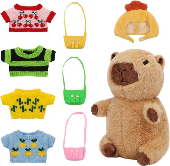 Groot Pluchen Capibara Knuffeldier met Accessoires