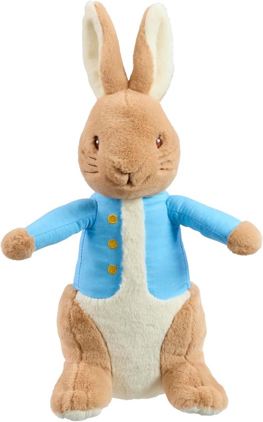 Groot Zacht Knuffel Konijn Blauwe Jas 24 cm - Geschikt Vanaf de Geboorte