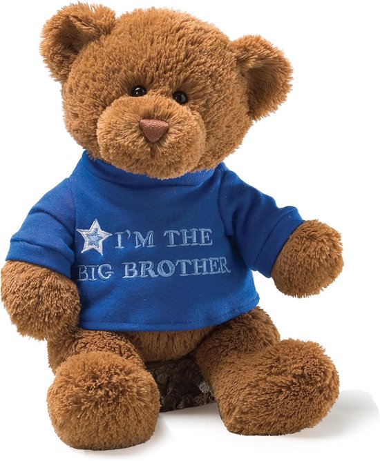 Grote broer beer - Zacht pluche speelgoed - Baby aankondiging - Afneembaar t-shirt - 236 cm hoog - Bruin