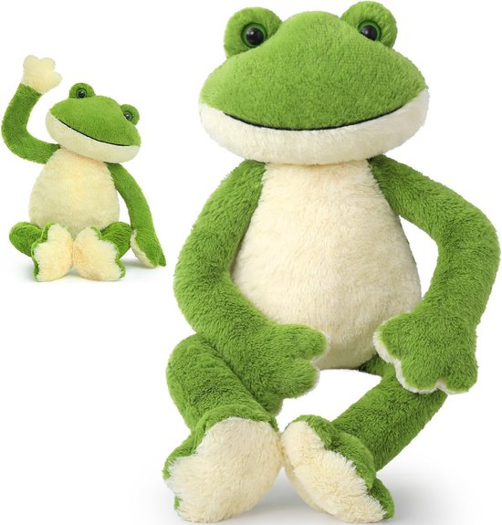 Grote Groene Kikker Pluche Knuffeldier 60 cm XXL Zacht Kinderen 80 cm Liggend Herdershond van Merkloos