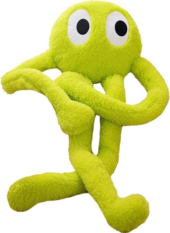Grote Groene Octopus Knuffelbeest 1 Meter - Pluche Kussen voor Kinderen en Gelegenheden van Merkloos