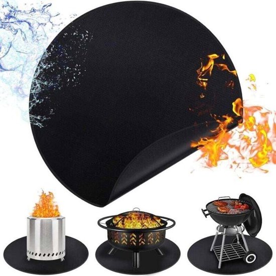 Grote, herbruikbare, brandwerende terrasmatten, brandwerende matten, vonkenmatten, terras- en veranda-beschermingsmatten van Merkloos