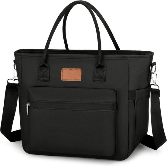 Grote Isolatielunchtas - Warmhoudtas & Koeltas voor Werk, School & Picknick - 15.5L Zwart