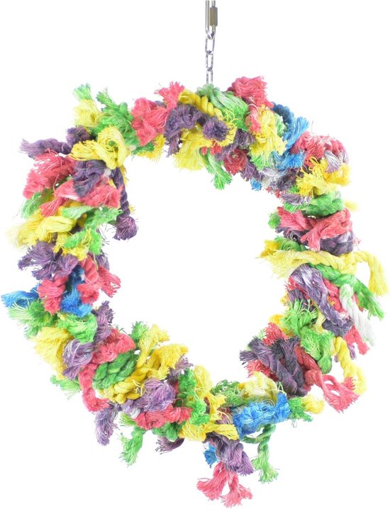Grote katoenen gladstrijkring 30 cm B bij 35 cm L - Zachte knuffel en kauwring