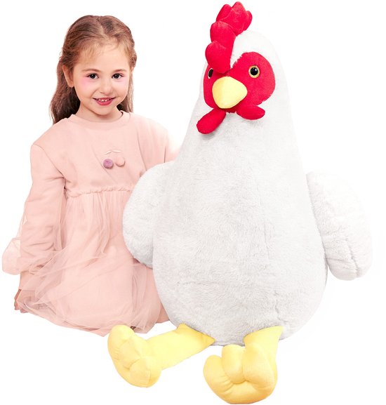 Grote kip knuffeldier, enorme kip, knuffeldier, 60 cm, groot pluche speelgoed, Jumbo XXL XL knuffeldieren, cadeau voor kinderen