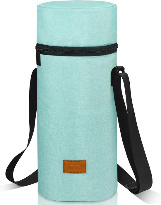 Grote koeltas voor wijnflessen en champagne - Verstelbare schouderriem voor picknick en camping - Turquoise
