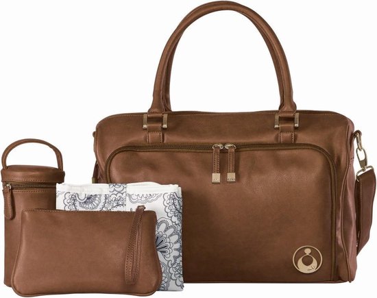 Grote Luiertas Double Zip Satchel Chestnut Redwood - Kunstleer - 42 cm breed van PacaPod