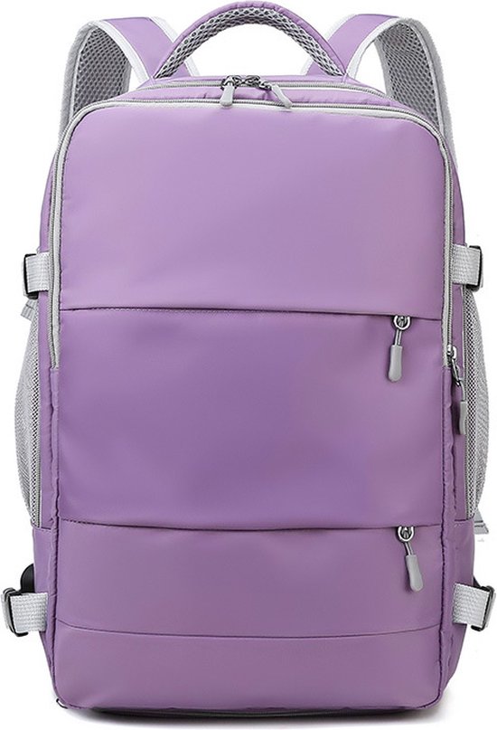 Grote multifuntionele luiertas met USB in de kleuren zwart/grijs/paars en roze van Dikaslon