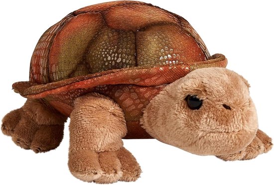 Grote schildpad - Pluche dier - Spelen en decoratie - Levensecht design - 21 cm - Roodbruin