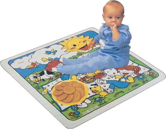 Grote speelmat voor baby's - 90x90 cm - pvc - spelen met baby en peuter van Theedoekendraad