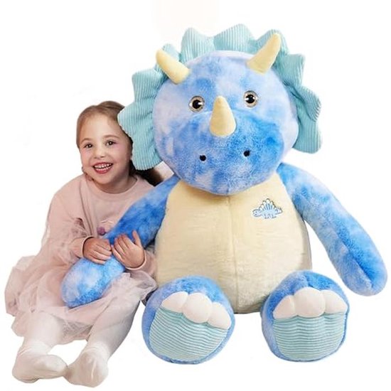 Grote Triceratops Knuffeldier - 78 cm Pluche Speelgoed voor Kinderen van Merkloos