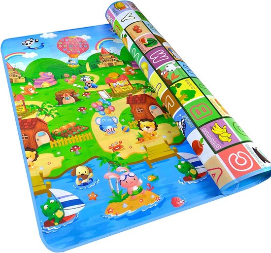 Grote waterdichte opvouwbare speelmat 180 x 120 cm boerderijdieren speelmat voor kinderen play mat baby van Yeapele
