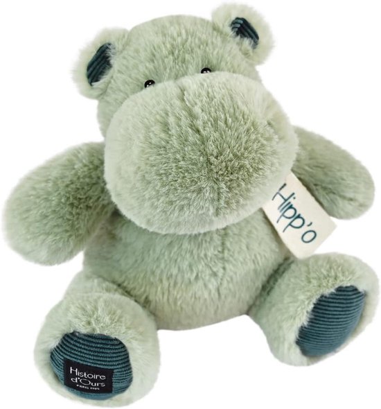Grote Zachte Pluche Nijlpaard Knuffel - Amandelkleur - 25 cm - Ideaal Kraamcadeau van Merkloos