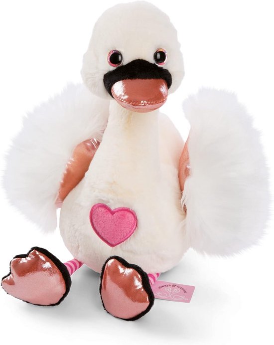 Grote Zachte Pluchen Zwaan Knuffel 35 cm Wit Knuffeldier voor Baby's en Kinderen