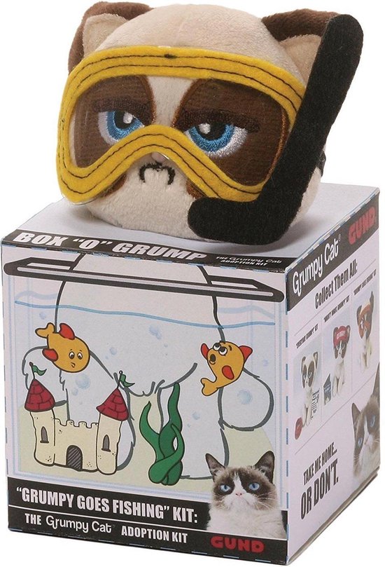 Grumpy Cat knuffel met Snorkel 13cm van Peluche