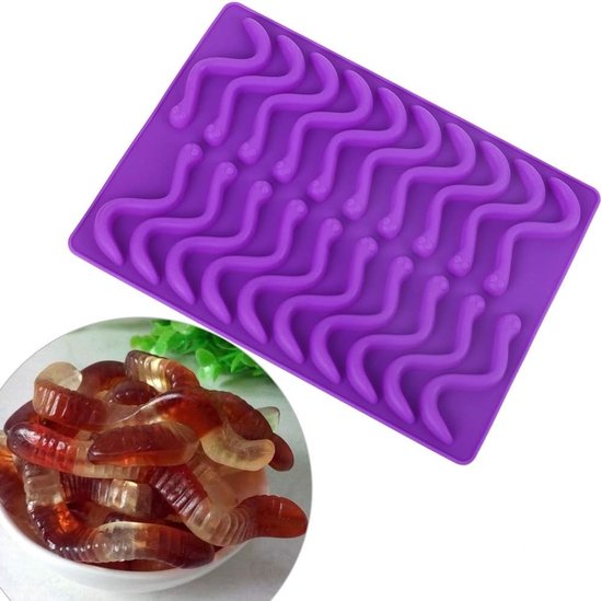 Gummy Candy Siliconen Mallen voor Kleine Aardwormen en Slangen - Bakaccessoires voor Snoep en Chocolade Maken