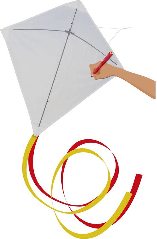 Günther Flugspiele Eenlijns Vlieger Paint your kite Spanwijdte 690 mm van Günther