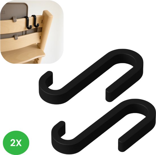 Haak voor tripp trapp kinderstoel - 2 stuks - zwart - kinderstoel accesoires - ophanghaak - ikea trofast adapter voor tripp trapp kinderstoel van IKEA
