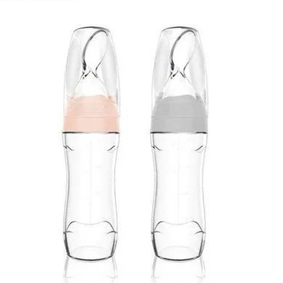 Haakaa Dispensing spoon | Siliconen lepel met bakje in 1 | Baby 4 maanden+ | Grijs van Haakaa
